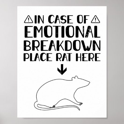 Rat emotionele uitsplitsing | Rats Pets Giften Poster (Voorkant)