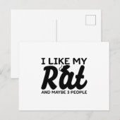 Rat en 3 personen | Rodents Pet Rats Gift Briefkaart (Voorkant / Achterkant)