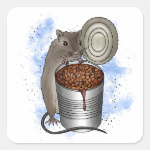Rat- en Bake-bonen Vierkante Sticker