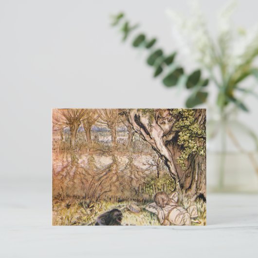 Rat en Mole hebben een picknick - Arthur Rackham Briefkaart (Staand voorkant)