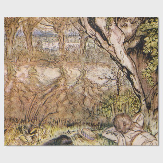 Rat en Mole hebben een picknick - Arthur Rackham Cadeaupapier (Vlak)