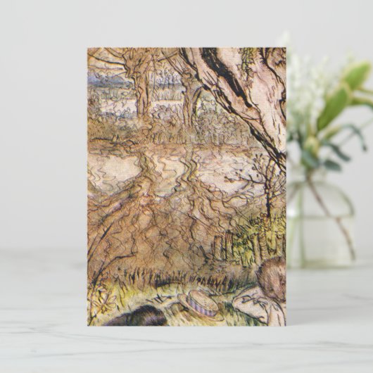 Rat en Mole hebben een picknick - Arthur Rackham Kaart (Staand voorkant)