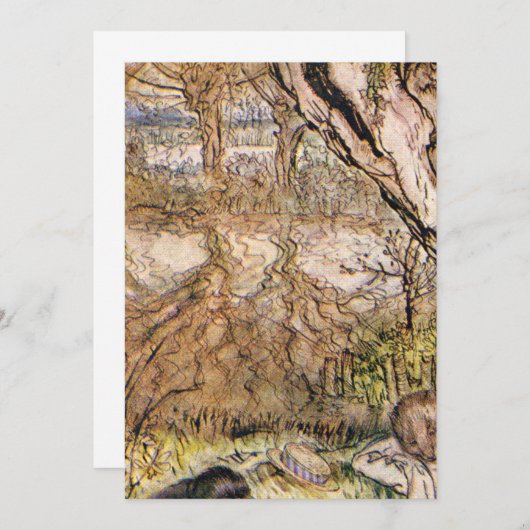 Rat en Mole hebben een picknick - Arthur Rackham Kaart (Voorkant / Achterkant)