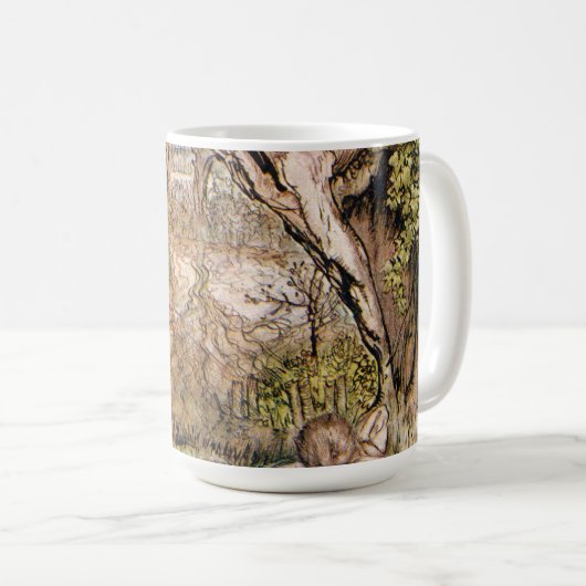 Rat en Mole hebben een picknick - Arthur Rackham Koffiemok (Voorkant rechts)