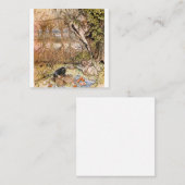 Rat en Mole hebben een picknick - Arthur Rackham Vierkante Visitekaartje (Voorkant / Achterkant)