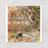 Rat en Mole hebben een picknick - Arthur Rackham Vierkante Visitekaartje (Voorkant)