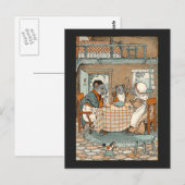 Rat Familie zit neer aan Ontbijt Briefkaart (Voorkant / Achterkant)