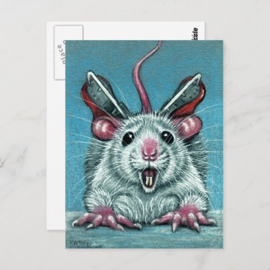 Rat Fell Ice Skating Briefkaart (Voorkant / Achterkant)