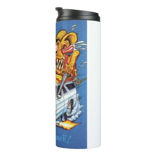 Rat Fink 23 hete drink tumbler Thermosbeker (Geroteerd rechts)