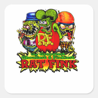 rat fink hot roth vierkante sticker