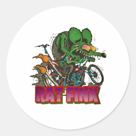 Rat Fink Ronde Sticker (Voorkant)