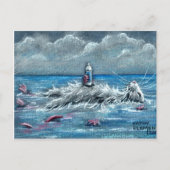 Rat Floating with Drink in Ocean Briefkaart (Voorkant)