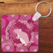 rat, flower of life, roze, mandala, zen, chakra, p sleutelhanger (Achterkant)