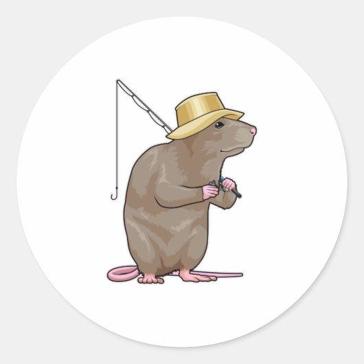 Rat Gevist met Geviste staaf Ronde Sticker (Voorkant)