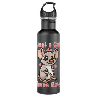 Rat gewoon een meisje dat van Rats Kawaii houdt Waterfles