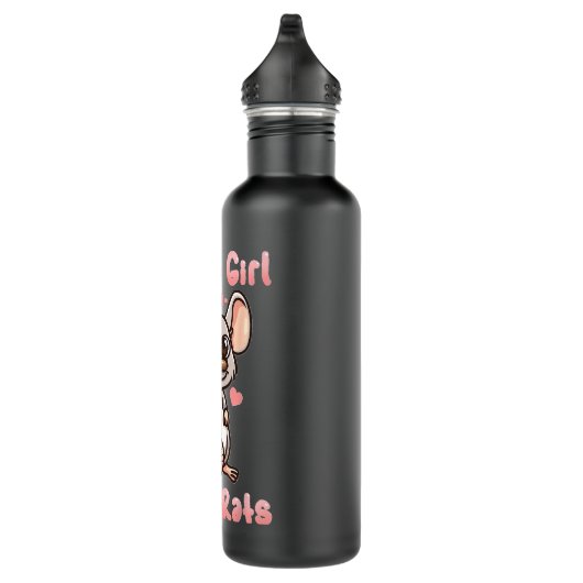 Rat gewoon een meisje dat van Rats Kawaii houdt Waterfles (Rechts)