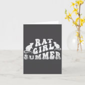 Rat Girl Summer, Animal Lover, Hello Summer, Funny Kaart (Gele Bloem)