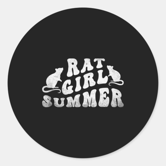 Rat Girl Summer, Animal Lover, Hello Summer, Funny Ronde Sticker (Voorkant)