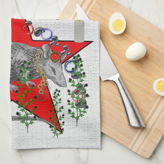 Rat God Theedoek (Quarter Fold)