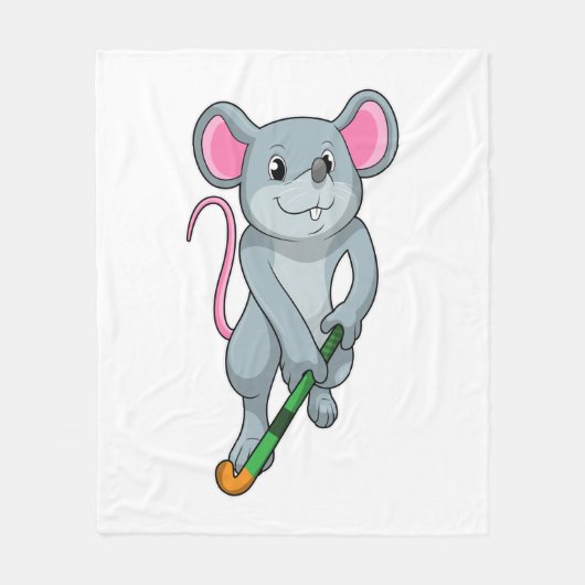 Rat Hockey with Hockey bat Fleece Deken (Voorkant)