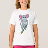 Rat Hockey with Hockey bat T-shirt (Voorkant)