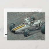 Rat in Briefkaart met racewagen (Voorkant / Achterkant)