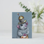 Rat in Cupcake Pet Briefkaart (Staand voorkant)