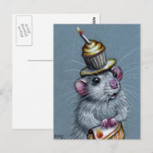 Rat in Cupcake Pet Briefkaart (Voorkant / Achterkant)