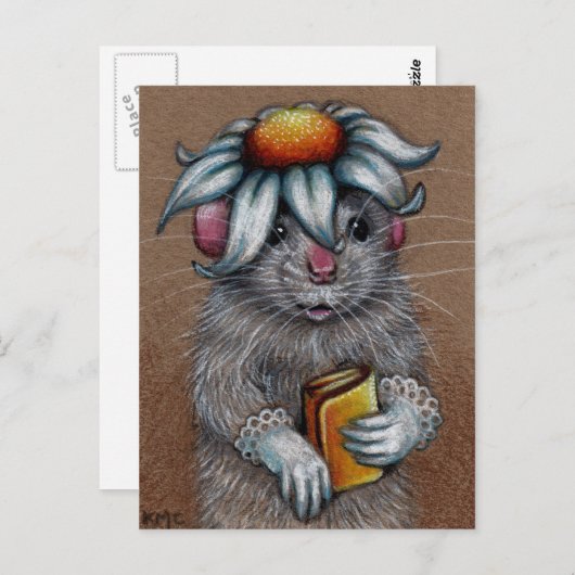 Rat in Daisy Pet en kant handschoenen Briefkaart (Voorkant / Achterkant)