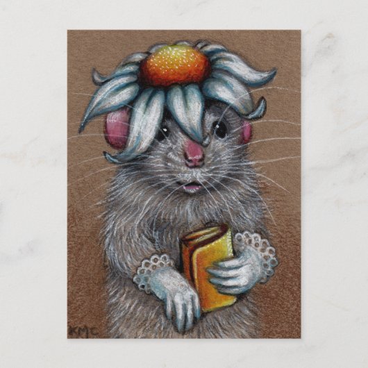 Rat in Daisy Pet en kant handschoenen Briefkaart (Voorkant)