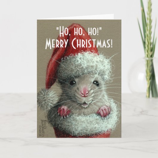 Rat in de Kerstkaart van de Kous van het Pet van Feestdagen Kaart (Voorkant)