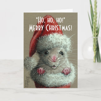 Rat in de Kerstkaart van de Kous van het Pet van Feestdagen Kaart