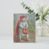 Rat in Devil Costume Halloween briefkaart (Staand voorkant)