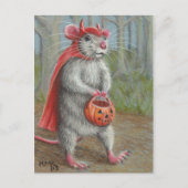 Rat in Devil Costume Halloween briefkaart (Voorkant)