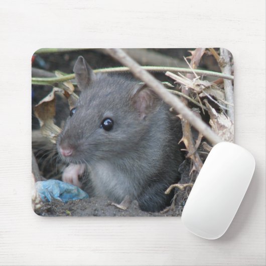 Rat in een gat Mousepad Muismat (Met muis)