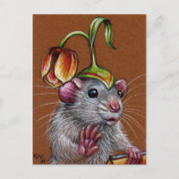 Rat in Gekke Tulp Pet Briefkaart
