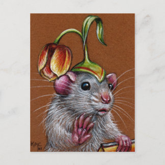 Rat in Gekke Tulp Pet Briefkaart