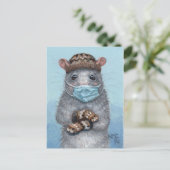 Rat in het briefkaart Bernie Sanders mittens (Staand voorkant)