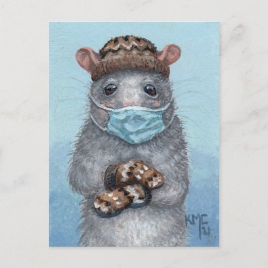 Rat in het briefkaart Bernie Sanders mittens (Voorkant)