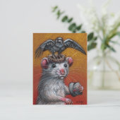 Rat in Raven Pet Briefkaart (Staand voorkant)