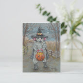 Rat in Witch Costume Halloween briefkaart (Staand voorkant)