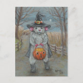 Rat in Witch Costume Halloween briefkaart (Voorkant)