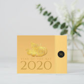 Rat Jaar 2020 Briefkaart van Elegant Monogram (Staand voorkant)