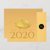 Rat Jaar 2020 Briefkaart van Elegant Monogram (Voorkant / Achterkant)
