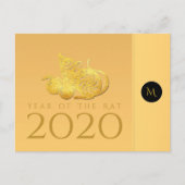 Rat Jaar 2020 Briefkaart van Elegant Monogram (Voorkant)