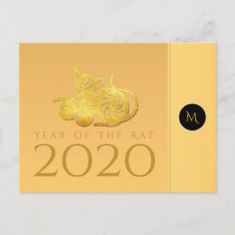 Rat Jaar 2020 Briefkaart van Elegant Monogram
