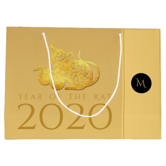 Rat Jaar 2020 vruchten Elegant Monogram L Cadezak Groot Cadeauzakje (Achterkant)