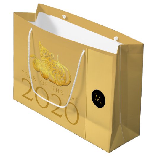 Rat Jaar 2020 vruchten Elegant Monogram L Cadezak Groot Cadeauzakje (Voorkant Gekanteld)