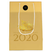 Rat Jaar 2020 vruchten Elegant Monogram M Gift bag Medium Cadeauzakje (Achterkant)
