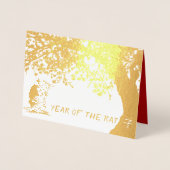 Rat Kersenboom 2020 Chinese Groet in Luxe Folie Kaarten (Voorkant)